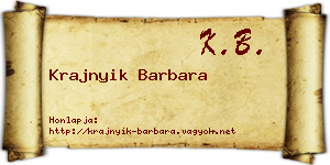 Krajnyik Barbara névjegykártya